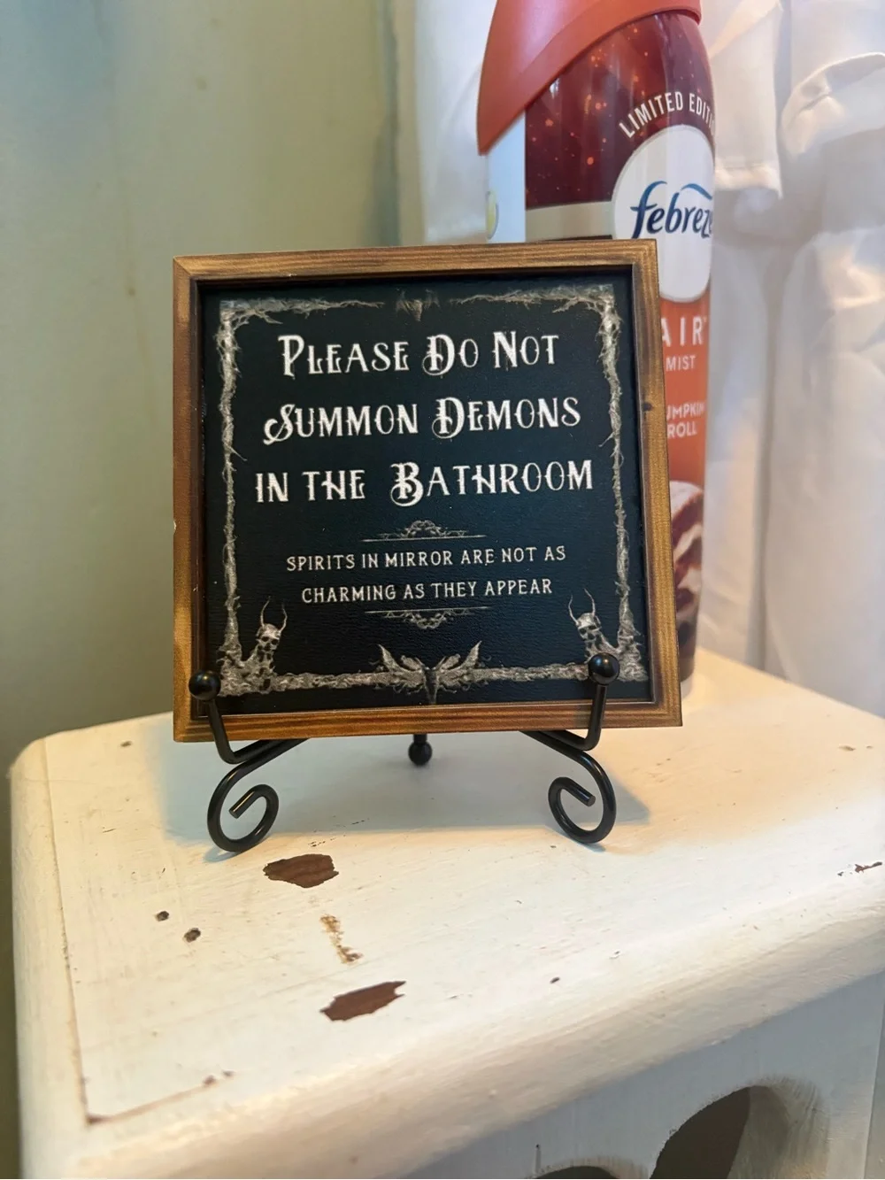 Please Do Not Summon Demons Bathroom Sign - Black
